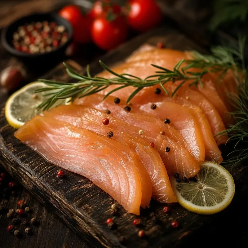 Форель холодного копчения: Форель холодного копчения с тонким вкусом. — магазин «ПроКопчёный», Кафтанчиково